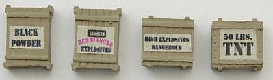 JL Innovative Design 532 HO Scale Custom Explosives/TNT Crates -- Tan pkg(4)