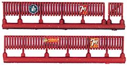 JL Innovative Design 605 N Scale Fencing -- Custom Fencing (brown) w/Assorted Signs