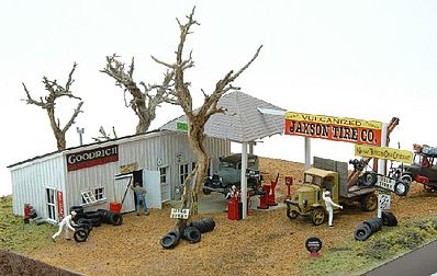 JL Innovative Design 661 HO Scale Jaxson Tire Company -- Laser-Cut Wood Kit - 5-3/4 x 5"  14.6 x 12.7cm