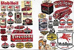 JL Innovative Design 685 N Scale Signs/Posters -- Gas Station & Oil Company 1940s-1950s (41 Signs)