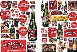 JL Innovative Design 697 N Scale Signs/Posters -- Vintage Soft Drink 1930s-1960s (72 Signs)
