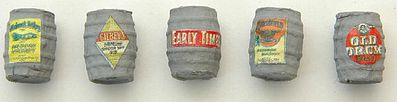 JL Innovative Design 708 HO Scale Custom Wood Whiskey Barrels -- Gray