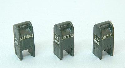 JL Innovative Design 710 HO Scale Pre-1955 Custom U.S. Street Mailbox -- Green pkg(3)