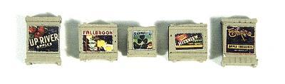JL Innovative Design 714 HO Scale Custom Deluxe Crates pkg(5) -- Tan