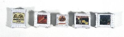 JL Innovative Design 716 HO Scale Custom Deluxe Crates pkg(5) -- White w/Weathering