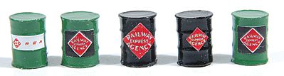 JL Innovative Design 722 HO Scale Custom Oil Barrels -- Railway Express Agency pkg(5)