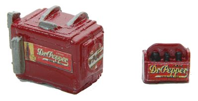 JL Innovative Design 737 HO Scale Custom Chest Type Soda Machine w/Case -- Dr. Pepper