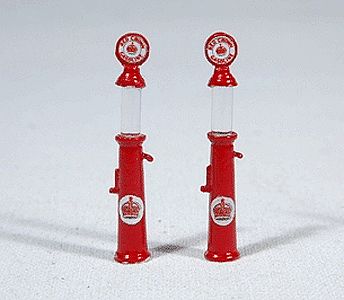 JL Innovative Design 932 HO Scale Custom Gravity-Feed Gas Pump -- Red Crown pkg(2)