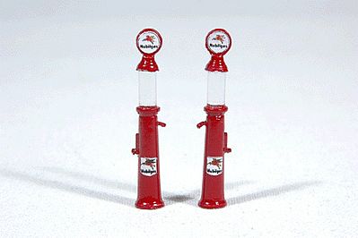 JL Innovative Design 935 HO Scale Custom Gravity-Feed Gas Pump -- Mobil pkg(2)