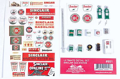 JL Innovative Design 951 HO Scale Decorated Ultimate Detail Set -- Sinclair Gas Station