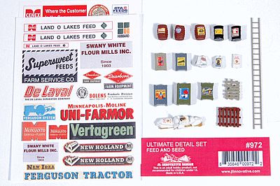 JL Innovative Design 972 HO Scale Decorated Ultimate Detail Set -- Feed & Seed