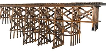 JV Models 2014 HO Scale Wood Timber Trestle -- Kit - 18 x 16" 45.7 x 40.6cm