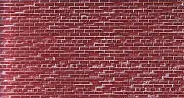 JV Models 8451 HO Scale Brick Wall Material Sheets - 4-3/4 x 8-1/2" 11.8 x 21.2cm pkg(3) -- Colonial Red