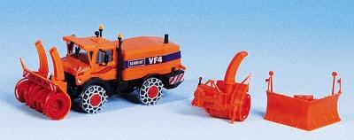 Kibri 15011 HO Scale Maintenance Equipment -- Unimog Plow with Snow Blower
