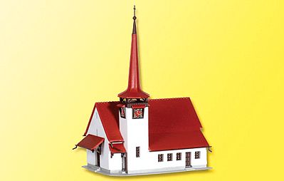Kibri 36815 Z Scale Church with Red Roof -- 3 x 2-3/8 x 3-1/2" 7.5 x 6 x 9cm