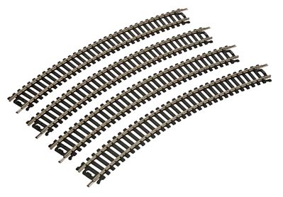 Life Like 3000 HO Scale 18" Radius Curve 4-Pack -- Code 100 Nickel Silver
