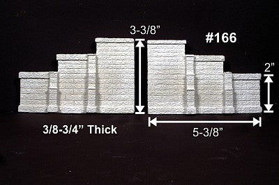 Monroe Models 166 HO Scale Stone Wing Walls - 1 Pair