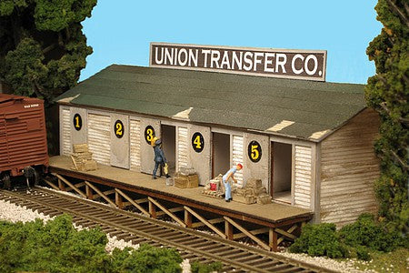 Monroe Models 2221 HO Scale Union Transfer Co. - One-Sided Background Model -- Laser-Cut Wood Kit - 8-1/4 x 1-1/2 x 2-1/2" 21 x 3.8 x 6.4cm