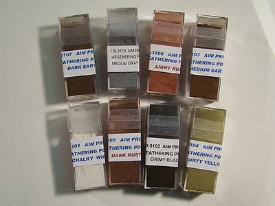 Monroe Models 3100 All Scale Colored Weathering Powder Assortment -- 8 Colors Each: 1oz 28.3g