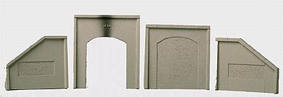 Model Railstuff 700 HO Scale Straight Wall Wing (One-Piece, Painted Plaster Castings)