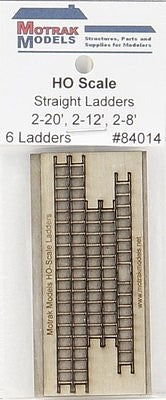 Motrak Models 84014 HO Scale Wooden Ladders -- Assorted Sizes