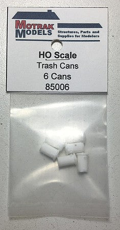 Motrak Models 85006 HO Scale Trash Cans -- Unpainted Resin Castings pkg(6)