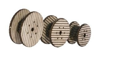 Noch 14202 HO Cable Reels Laser Cut Wood Kit (3 diff)