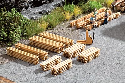 Noch 14214 HO Scale Fresh-Cut Lumber Drying Pile - Kit -- 8 Piles in 4 Sizes
