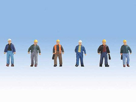 Noch 15057 HO Scale Working People -- Construction Workers pkg(6)