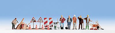Noch 15111 HO Scale Construction Workers & Details -- 6 Figures & Accessories