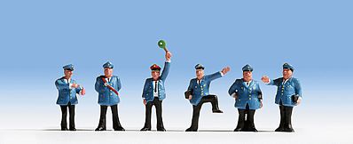 Noch 15280 HO Scale Railroad Personnel -- Blue Uniforms pkg(6)