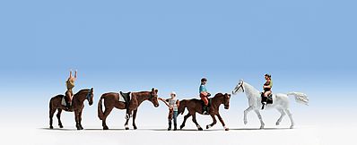 Noch 15630 HO Scale Equestrians -- 4 People & 4 Horses