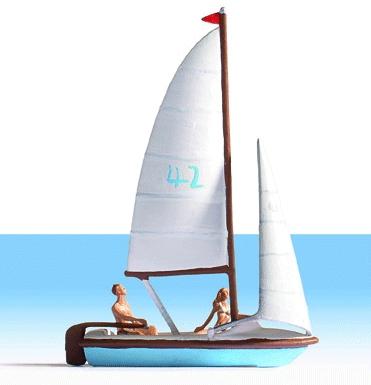Noch 16824 HO Scale Sailboat - Assembled -- w/2 Figures