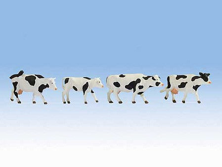 Noch 17900 O Scale Cows -- White and Black pkg(4)