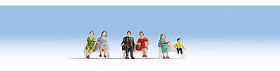 Noch 18131 HO Scale Economy Seated People -- Set #2 pkg(6)
