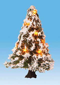 Noch 22110 All Scale Snow-Covered Christmas Tree with 10 LEDs -- 2" 5cm Tall