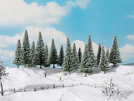 Noch 24682 All Scale Snow-Covered Fir Trees -- 5-1/2 - 7-1/16" 14 - 18cm Tall pkg(6)