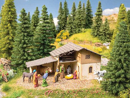 Noch 65620 HO Scale Christmas Crib Manger Structure & Scenery Set -- Laser-Cut Wood & Card Kit