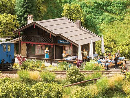 Noch 66403 HO Scale Christl Hut with Motorized Waitress -- Laser-Cut Wood Kit - 5-5/8 x 4-7/8 x 2-9/16" 14.2 x 12.4 x 6.5cm
