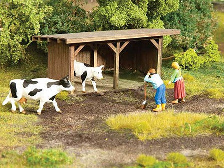 Noch 67136 O Scale Cattle Shelter -- Laser-Cut Wood Kit - 4-11/16 x 3-1/8 x 2-1/4" 11.9 x 8 x 5.8cm