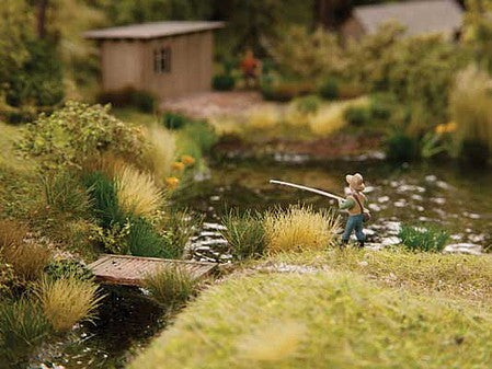Noch 7008 All Scale Extra Long Grass Tufts -- 23 Each: Dark and Medium Green, Brown, Gold-Yellow, 1/2" 12mm Fibers, pkg(