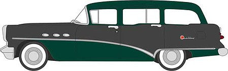 Oxford Diecast 87BCE54002 HO Scale 1954 Buick Century Estate Station Wagon - Assembled -- Baffin Green, Carlsbad Black