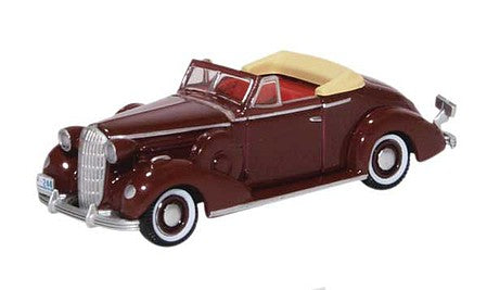 Oxford Diecast 87BS36003 HO Scale 1936 Buick Special Convertible - Assembled -- Cardinal Maroon