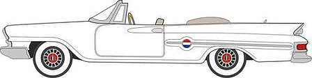 Oxford Diecast 87CC61003 HO Scale 1961 Chrysler 300 Convertible - Assembled -- Top Down (Alaskan White)