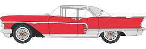 Oxford Diecast 87CE57002 HO Scale 1957-1965 Cadillac Eldorado Brougham - Assembled -- Dakota Red, Stainless Steel