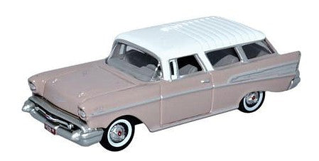 Oxford Diecast 87CN57001 HO Scale 1957 Chevrolet Nomad 2 Door Station Wagon - Assembled -- Dusk Pearl, Imperial Ivory