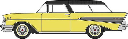 Oxford Diecast 87CN57007 HO Scale 1957 Chevrolet Nomad 2 Door Station Wagon - Assembled -- Colonial Cream, Onyx Black