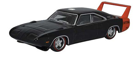 Oxford Diecast 87DD69001 HO Scale 1969 Dodge Charger Daytona - Assembled -- Black, Red
