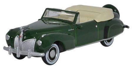 Oxford Diecast 87LC41002 HO Scale 1941 Lincoln Continental Convertible - Assembled -- Top Down (Spode Green)