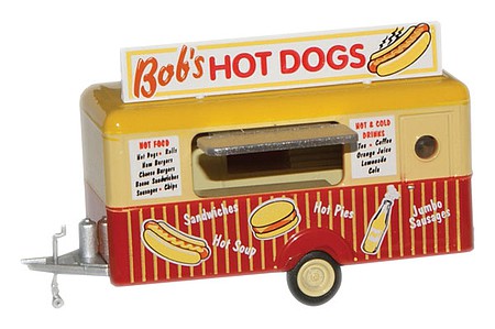Oxford Diecast 87TR001 HO Scale Concession Trailer - Assembled -- Bob's Hot Dogs